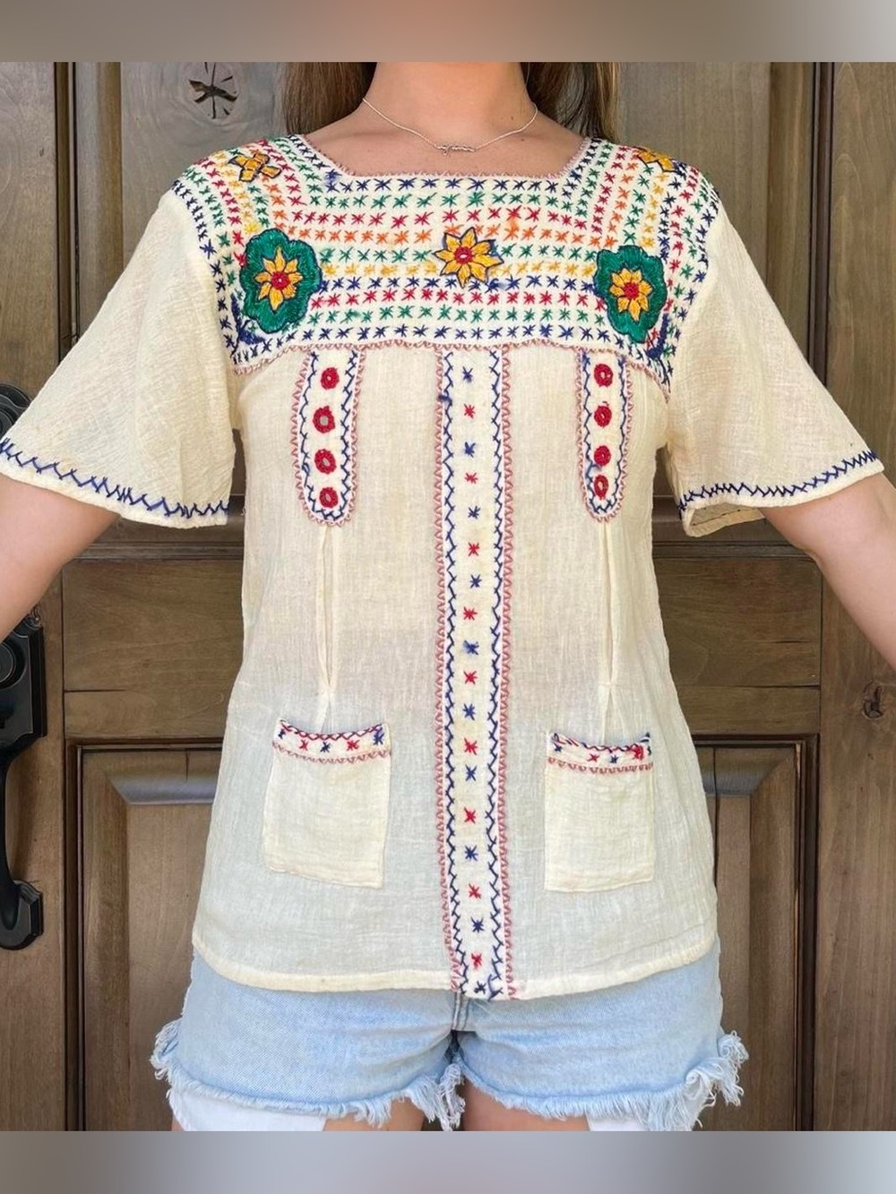Vintage 60s Embroidered Penny Lane top